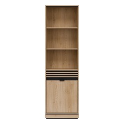 Bookcase FERRO 58 cm, 1 door, left or right, cremona torro oak and black with cremona torro oak fronts Bookcase FERRO 58 cm, 1 door, left or right, cremona torro oak and black with cremona torro oak fronts