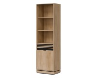 Bookcase FERRO 58 cm, 1 door, left or right, cremona torro oak and black with cremona torro oak fronts Bookcase FERRO 58 cm, 1 door, left or right, cremona torro oak and black with cremona torro oak fronts