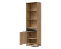 Bookcase FERRO 58 cm, 1 door, left or right, cremona torro oak and black with cremona torro oak fronts Bookcase FERRO 58 cm, 1 door, left or right, cremona torro oak and black with cremona torro oak fronts