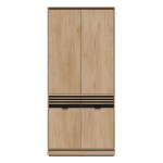 Wardrobe FERRO 93 cm, 4 doors and 2 drawers, cremona torro oak and black