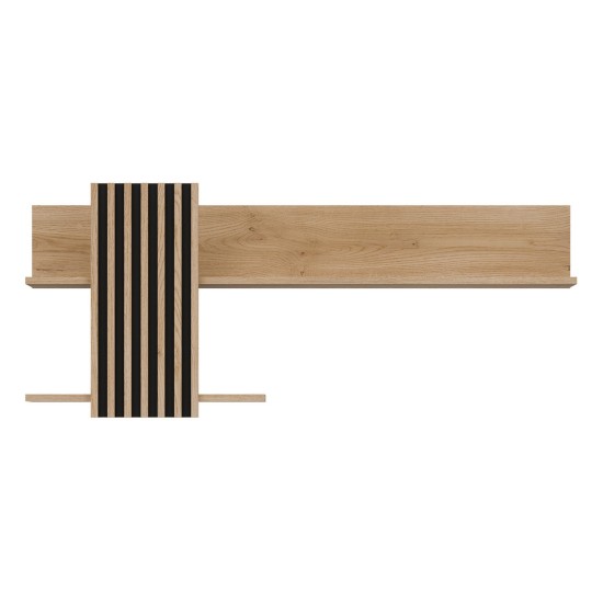 Wall shelf FERRO 126 cm, left or right, cremona torro oak and black Wall shelf FERRO 126 cm, left or right, cremona torro oak and black