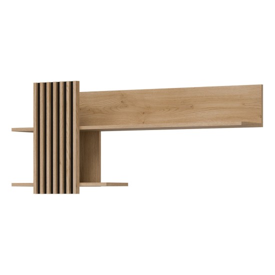 Wall shelf FERRO 126 cm, left or right, cremona torro oak and black Wall shelf FERRO 126 cm, left or right, cremona torro oak and black