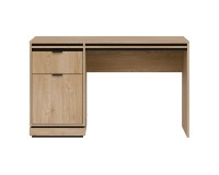 Desk FERRO 126 cm, 1 door and 1 drawer, cremona torro oak and black with cremona torro oak fronts