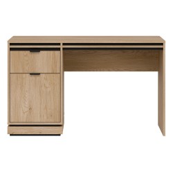 Desk FERRO 126 cm, 1 door and 1 drawer, cremona torro oak and black with cremona torro oak fronts