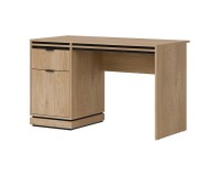 Desk FERRO 126 cm, 1 door and 1 drawer, cremona torro oak and black with cremona torro oak fronts