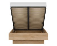 Bed FERRO 140 x 200, with storage box, cremona torro oak and black Bed FERRO 140 x 200, with storage box, cremona torro oak and black