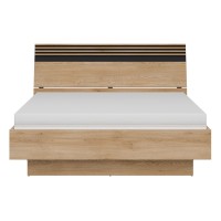 מיטה FERRO 160 x 200, עם ארגז מצעים, אלון קרמונה טורו ושחור