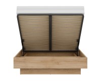 מיטה FERRO 160 x 200, עם ארגז מצעים, אלון קרמונה טורו ושחור