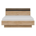 Bed FERRO 180 x 200, with storage box, cremona torro oak and black