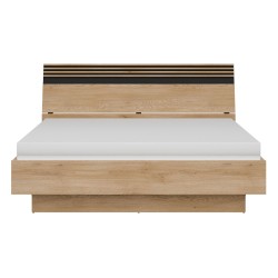 Bed FERRO 180 x 200, with storage box, cremona torro oak and black