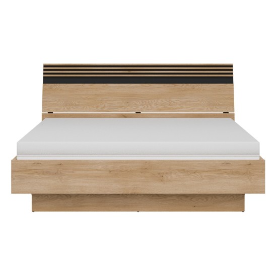 Bed FERRO 180 x 200, with storage box, cremona torro oak and black Bed FERRO 180 x 200, with storage box, cremona torro oak and black
