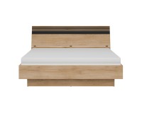 Bed FERRO 180 x 200, with storage box, cremona torro oak and black