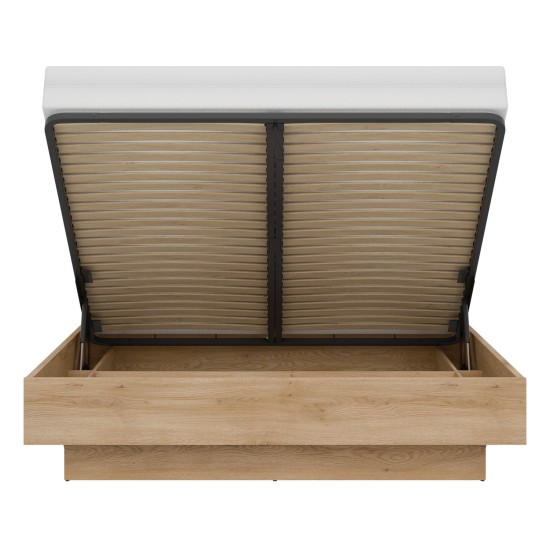 Bed FERRO 180 x 200, with storage box, cremona torro oak and black