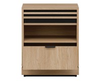 Bedside table FERRO 48 cm, 1 drawer, cremona torro oak and black with cremona torro oak fronts Bedside table FERRO 48 cm, 1 drawer, cremona torro oak and black with cremona torro oak fronts