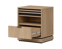 Bedside table FERRO 48 cm, 1 drawer, cremona torro oak and black with cremona torro oak fronts Bedside table FERRO 48 cm, 1 drawer, cremona torro oak and black with cremona torro oak fronts