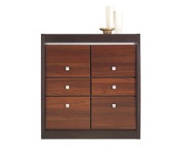 Cabinet FORREST 98 cm, 4 doors and 2 drawers, dark walnut and milano oak with dark walnut fronts Cabinet FORREST 98 cm, 4 doors and 2 drawers, dark walnut and milano oak with dark walnut fronts