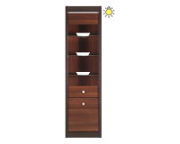Display cabinet FORREST 55 cm, 2 doors, left or right, dark walnut and milano oak with dark walnut fronts