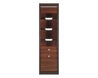 Display cabinet FORREST 55 cm, 2 doors, left or right, dark walnut and milano oak with dark walnut fronts