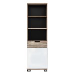 Bookcase G-TE BIAŁY 58 cm, 1 door, left or right, oak with white gloss