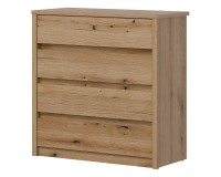 Chest of drawers INTENSO 87 cm, 4 drawers, evoke oak