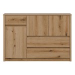 Chest of drawers INTENSO 126 cm, 3 doors and 3 drawers, evoke oak
