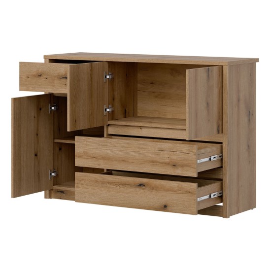 Chest of drawers INTENSO 126 cm, 3 doors and 3 drawers, evoke oak Chest of drawers INTENSO 126 cm, 3 doors and 3 drawers, evoke oak