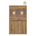 Display cabinet INTENSO 87 cm, 4 doors, evoke oak