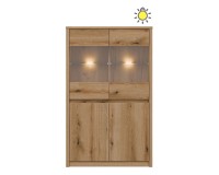 Display cabinet INTENSO 87 cm, 4 doors, evoke oak
