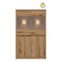 Display cabinet INTENSO 87 cm, 4 doors, evoke oak