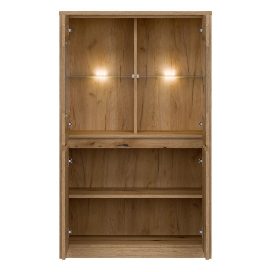 Display cabinet INTENSO 87 cm, 4 doors, evoke oak