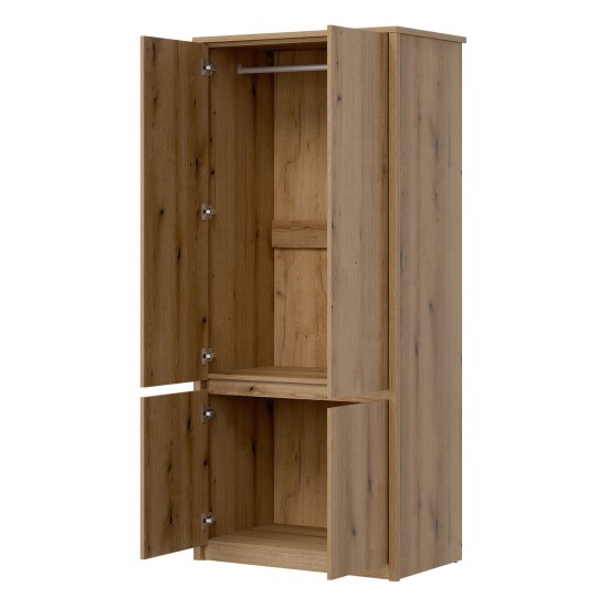 Wardrobe INTENSO 87 cm, 4 doors, evoke oak