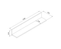 Wall shelf INTENSO 134 cm, evoke oak