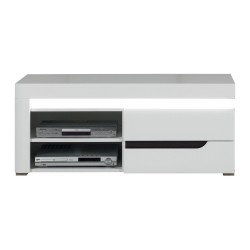 TV unit IRMA 115 cm, 1 door, white and maggia oak with white gloss fronts
