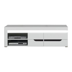 TV unit IRMA 152 cm, 2 doors, white and maggia oak with white gloss fronts