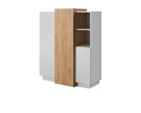 Modular wall units 3D white with wood trim image