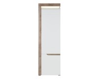 Bookcase IRMA 60 cm, 2 doors, white and maggia oak with white gloss fronts Bookcase IRMA 60 cm, 2 doors, white and maggia oak with white gloss fronts