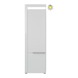 Bookcase IRMA 60 cm, 2 doors, white and maggia oak with white gloss fronts