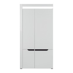 Wardrobe IRMA 100 cm, 2 doors, white and maggia oak with white gloss fronts Wardrobe IRMA 100 cm, 2 doors, white and maggia oak with white gloss fronts