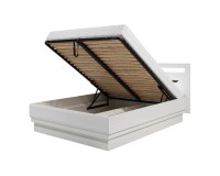 Кровать IRMA 140 x 200, с ящиком для белья, белый и белый глянец и дуб маджия Кровать IRMA 140 x 200, с ящиком для белья, белый и белый глянец и дуб маджия