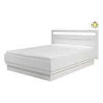 Кровать IRMA 180 x 200, с ящиком для белья, белый и белый глянец и дуб маджия