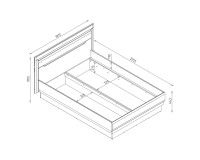 Кровать IRMA 180 x 200, с ящиком для белья, белый и белый глянец и дуб маджия Кровать IRMA 180 x 200, с ящиком для белья, белый и белый глянец и дуб маджия