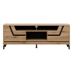 TV unit KRIS 164 cm, 2 doors, evoke oak and black
