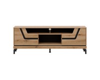 TV unit KRIS 164 cm, 2 doors, evoke oak and black