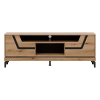 TV unit KRIS 164 cm, 2 doors, evoke oak and black