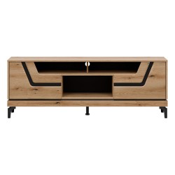 TV unit KRIS 164 cm, 2 doors, evoke oak and black
