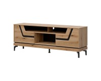 TV unit KRIS 164 cm, 2 doors, evoke oak and black