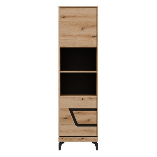 Bookcase KRIS KS07 54 cm, 2 doors, evoke oak and black Bookcase KRIS KS07 54 cm, 2 doors, evoke oak and black