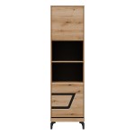 Bookcase KRIS KS08 54 cm, 2 doors, evoke oak and black