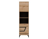 Bookcase KRIS KS08 54 cm, 2 doors, evoke oak and black Bookcase KRIS KS08 54 cm, 2 doors, evoke oak and black