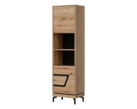 Bookcase KRIS KS08 54 cm, 2 doors, evoke oak and black Bookcase KRIS KS08 54 cm, 2 doors, evoke oak and black